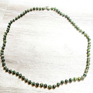 Bead for Life Green Paper Bead Necklace, Recycled Paper Necklace 42"